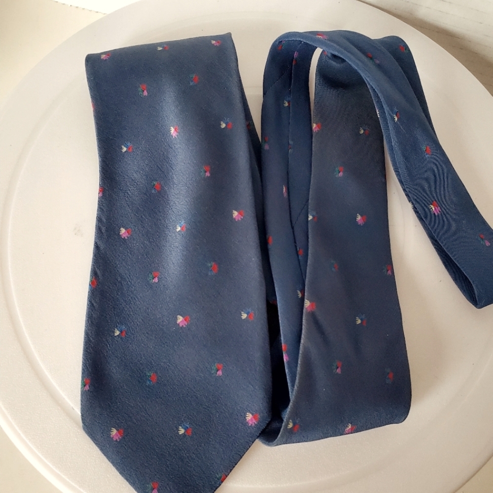 Fendi Blue & Floral Silk Tie